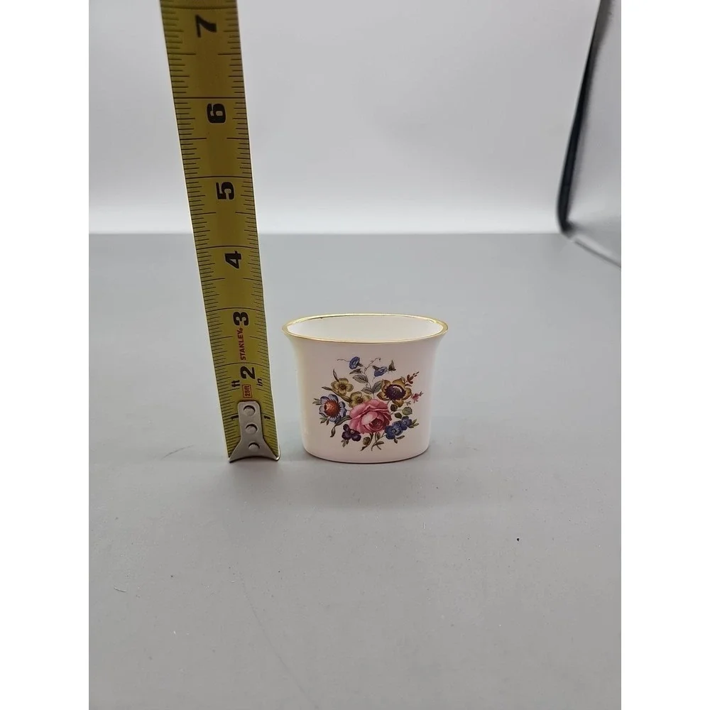 Royal Worcester Ceramic Cigarette Toothpick Holder Summer Rose Posy Vase 2.7